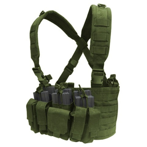 Condor Outdoor Modular MOLLE Recon Chest Rig w/ Mag Pouches - OD GREEN