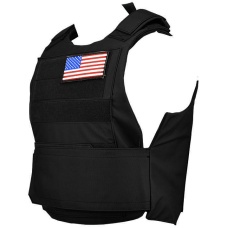 Lancer Tactical Airsoft Adjustable American Body Armor [Nylon] - BLACK