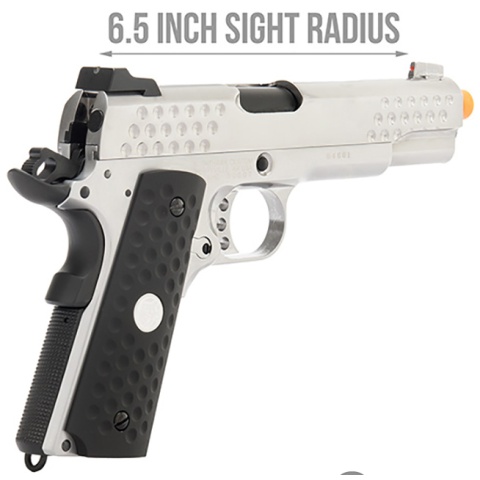 WE Tech Full Metal Knighthawk 1911 Gas Blowback Airsoft Pistol (SILVER)