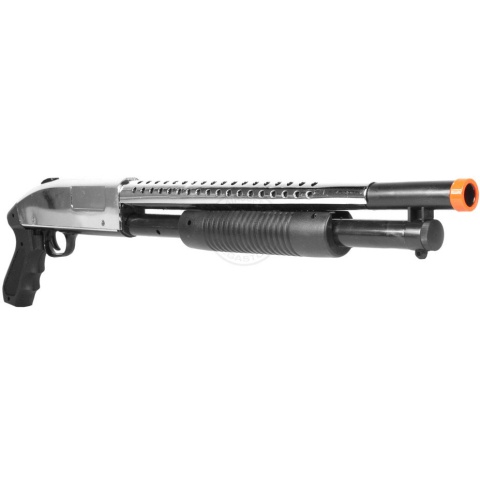 CYMA P788S Pump Action Airsoft Spring Shotgun (Color: Chrome)