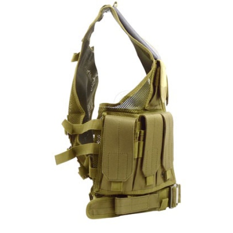 AMA Airsoft V2 Cross-Draw Military Vest w/ Tactical Belt - OD GREEN