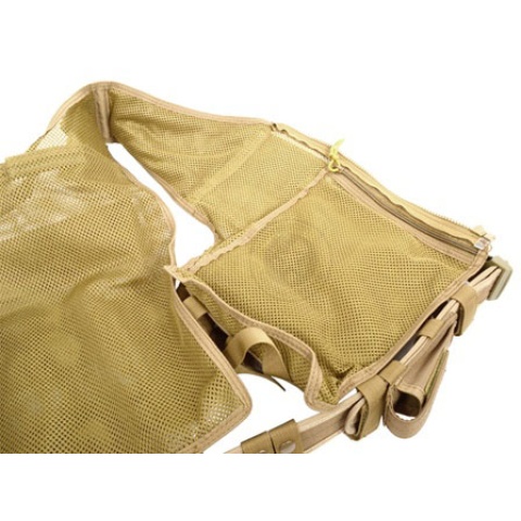 AMA Airsoft V2 Cross-Draw Military Vest w/ Tactical Belt - TAN