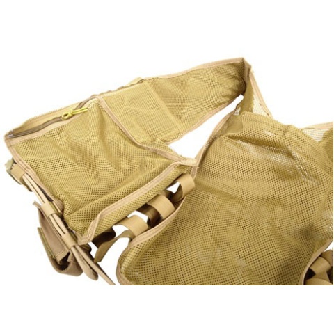 AMA Airsoft V2 Cross-Draw Military Vest w/ Tactical Belt - TAN