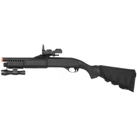AGM Airsoft Shell-Fed Pump Action Shotgun w/ Flashlight and Full Stock
