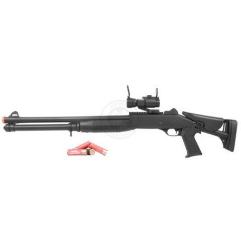AGM Airsoft FULL SIZE M1014 Retractable Stock Shotgun w/ Red Dot