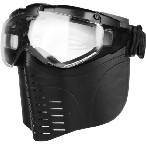 G-Force Pro Series Airsoft Full Face Mask w/ Fan Ventilation - BLACK