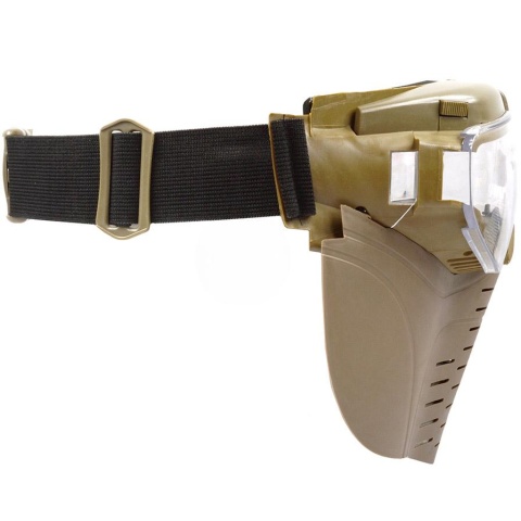G-Force Airsoft Full Face Mask w/ Fan Powered Ventilation - TAN