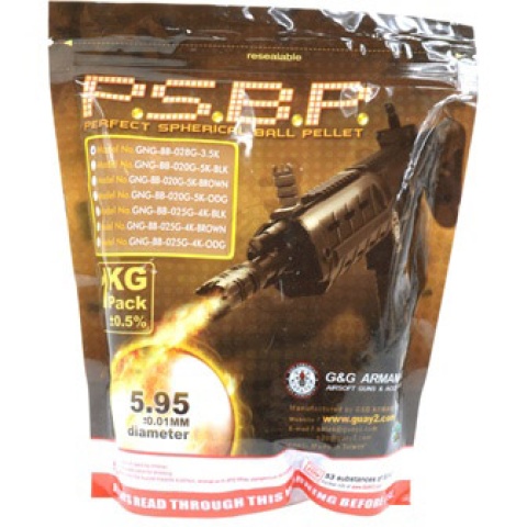 0.28g G&G Armament P.S.B.P. Seamless 6mm Airsoft BBs - 3500rd Bag