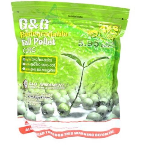 0.20g G&G Perfect BIODEGRADABLE Seamless 6mm Airsoft BBs - 5000rd Bag