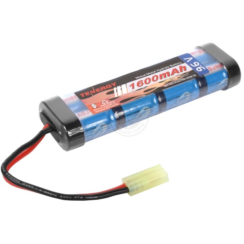 Airsoft TENERGY Premium 9.6V NiMH Mini Type Battery for AEG - 1600 mAh