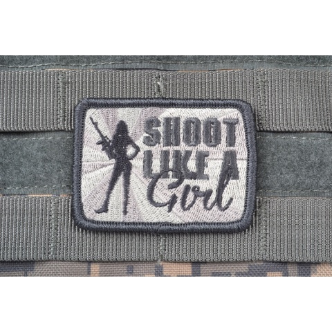 AMS Shoot Like A Girl Patch - GRAY/ ACU - Hi-Fidelity Patch Series