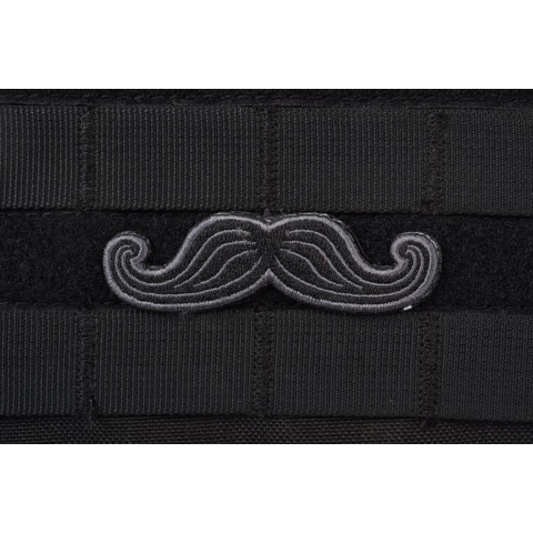 AMS Tactical Mustache Patch - BLACK - Premium Hi-Fidelity Patch Series
