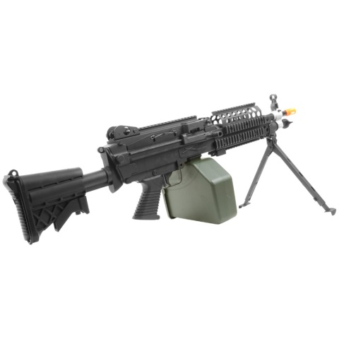 Atlas Custom Works Full Metal MK46 SAW Airsoft Machine Gun AEG - BLACK