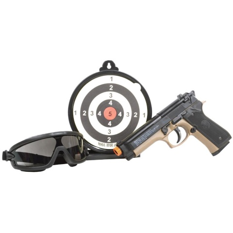 Remington Tactical Recon Kit:  Licensed AS32 Airsoft Shotgun + M9 Pistol + Sticky Target & Goggles PACKAGE