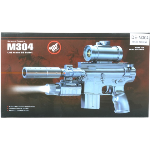 DE M304 Tactical M4 SD Airsoft Spring Pistol - w/ Accessory Rails