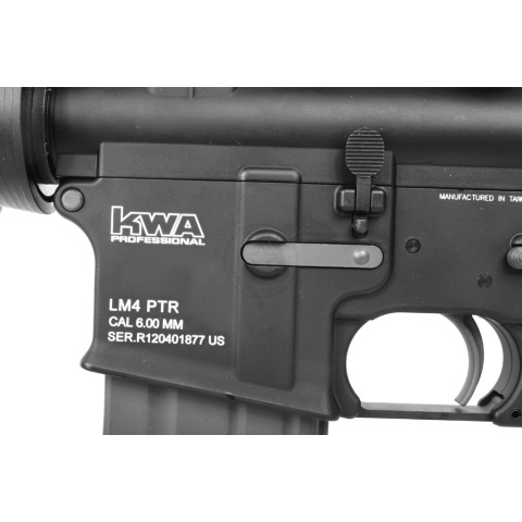 KWA Full Metal PTR LM4 Airsoft Gas Blowback Rifle (Color: Black)