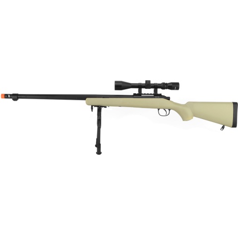 WellFire VSR-10 Bolt Action Airsoft Sniper Rifle - Scope + Bipod - TAN