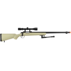 WellFire VSR-10 Bolt Action Airsoft Sniper Rifle - Scope + Bipod - TAN
