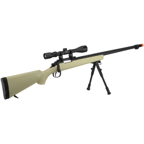 WellFire VSR-10 Bolt Action Airsoft Sniper Rifle - Scope + Bipod - TAN