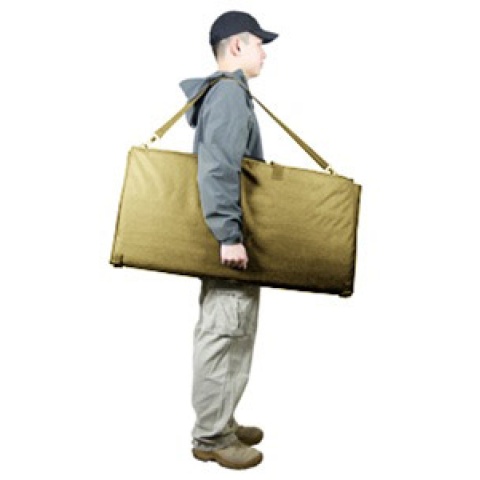 VISM Airsoft Tactical Padded PVC Shooting Mat w/ MOLLE Panel - TAN
