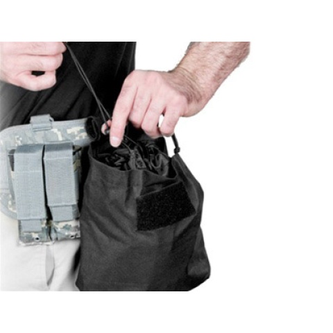 VISM MOLLE Tactical Folding Dump Pouch - BLACK