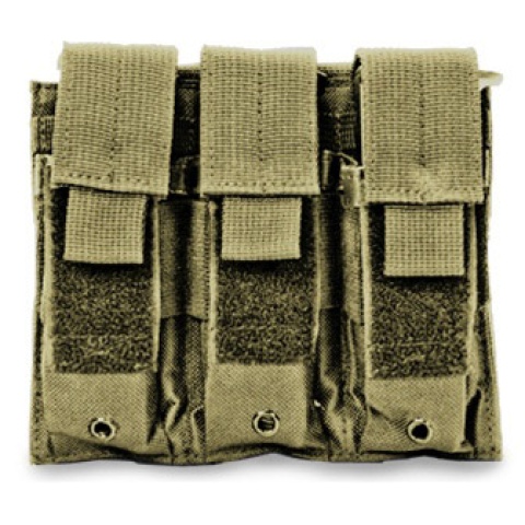 VISM MOLLE Triple Pistol Magazine Pouch - TAN
