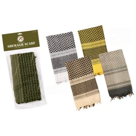 Rothco Tactical Multi-Purpose Lightweight Shemagh Scarf - BLACK/ WHITE