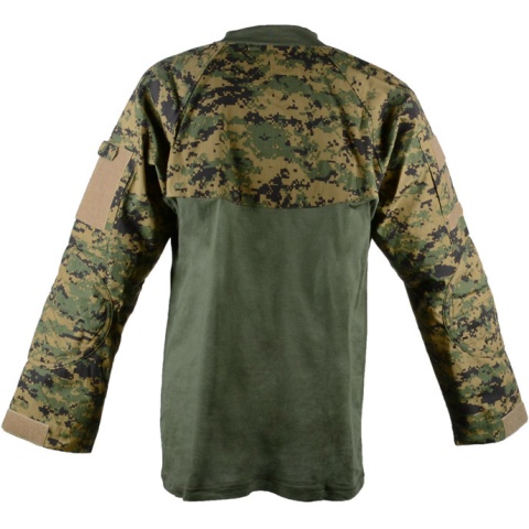 Rothco Woodland Digital Camouflage Combat Shirt - w/ Elbow Pads