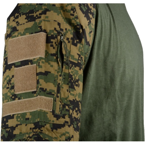 Rothco Woodland Digital Camouflage Combat Shirt - w/ Elbow Pads