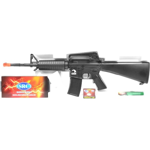 AMS-SRC Stryke Series SR15-A4 Carbine AEG Airsoft Rifle - BLACK -  (DISCONTINUED)