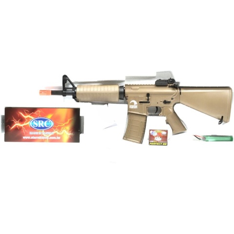 AMS-SRC Stryke Series SR15 CQC Carbine AEG Airsoft Rifle - TAN -  (DISCONTINUED)