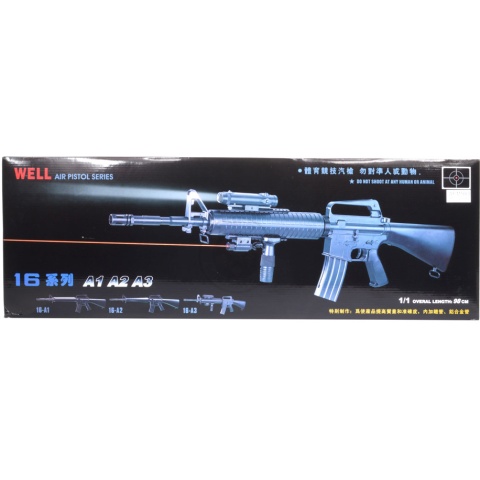 300 FPS WellFire M16A3 Spring Airsoft Rifle - w/ Tactical Accessories