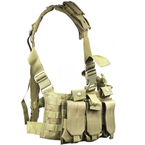 AMA Modular Airsoft Chest Rig w/ 3x Magazine Pouches - OD