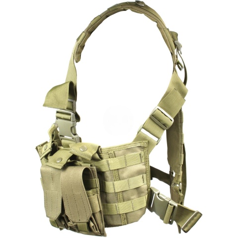 AMA Modular Airsoft Chest Rig w/ 3x Magazine Pouches - OD