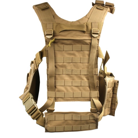 AMA MOLLE Airsoft Chest Rig w/ Magazine Pouches - TAN