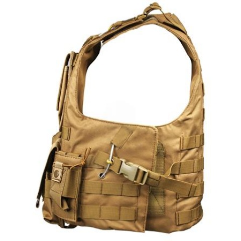 AMA MOLLE Modular Plate Carrier w/ 6 Pouches - TAN