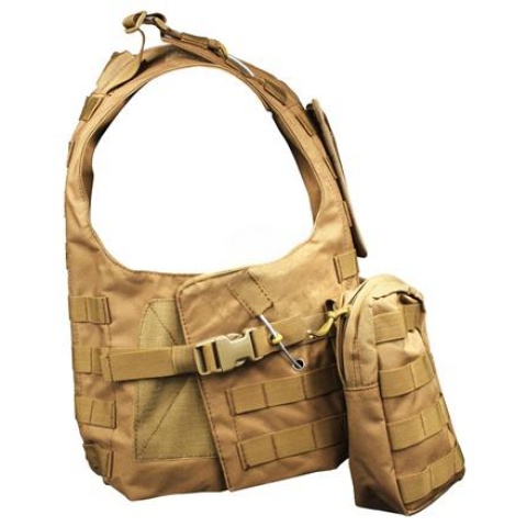 AMA MOLLE Modular Plate Carrier w/ 6 Pouches - TAN