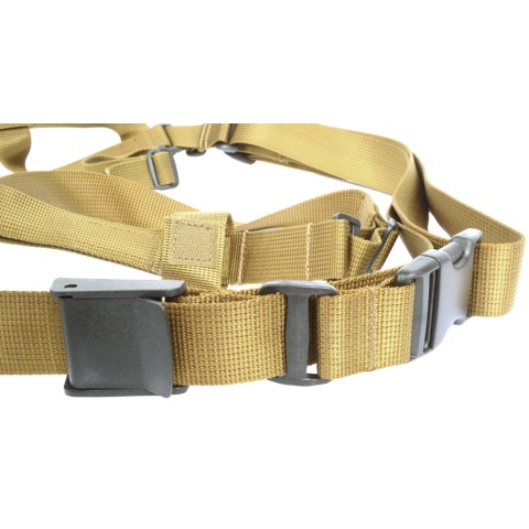 AMA Airsoft Quick Release 3-Point Adjustable Sling - TAN