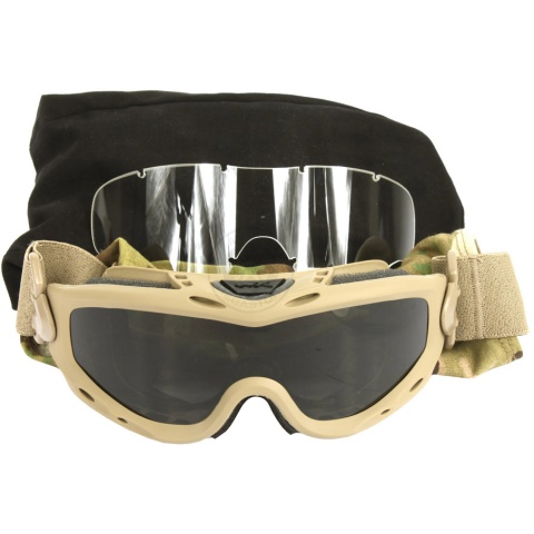 Wiley X Spear Ballistic Airsoft Goggles - w/ 2X Lenses - TAN