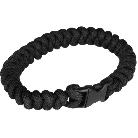 Flyye Industries Snake Weave Paracord Bracelet w/ Buckle - BLACK