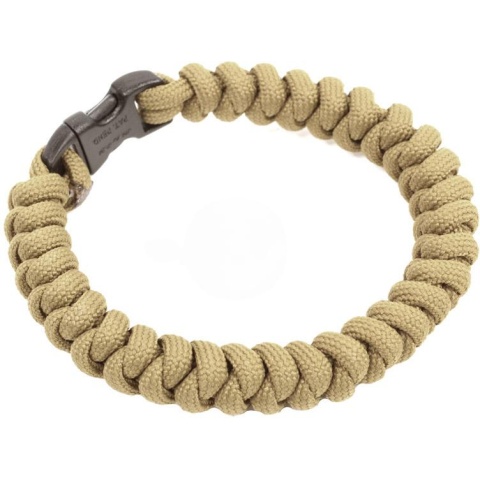 Flyye Industries Snake Weave Paracord Bracelet w/ Buckle - KHAKI