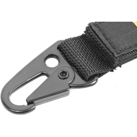 Flyye Industries Single Point Key Chain w/ Hook & Loop Strap - BLACK
