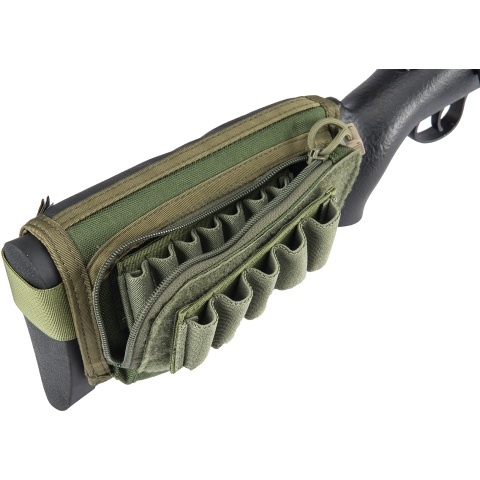 Flyye Industries Tactical Rifle Cheek Rest w/ Accessory Pouch - OD GREEN