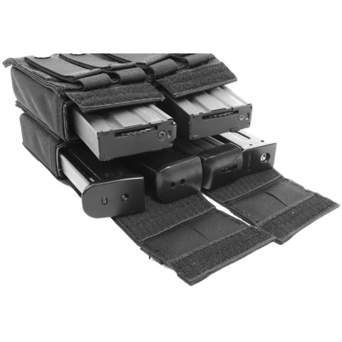 Flyye Industries MOLLE Double M4 & Quad Pistol Magazine Pouch - BLACK