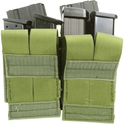 Flyye Industries MOLLE Double M4 & Quad Pistol Magazine Pouch - OD