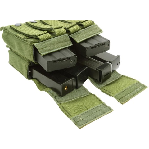 Flyye Industries MOLLE Double M4 & Quad Pistol Magazine Pouch - OD