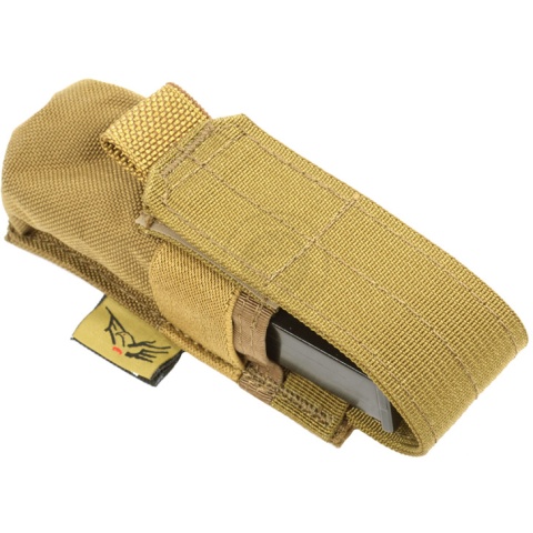 Flyye Industries MOLLE Single 9mm Pistol Mag Pouch - COYOTE BROWN