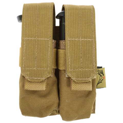 Flyye Industries MOLLE Double 9mm Pistol Mag Pouch - COYOTE BROWN
