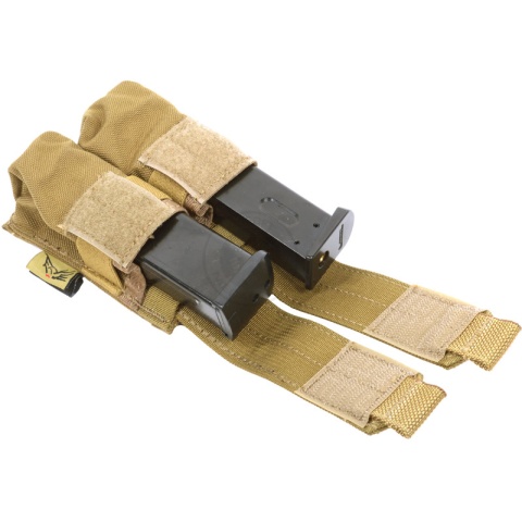 Flyye Industries MOLLE Double 9mm Pistol Mag Pouch - COYOTE BROWN
