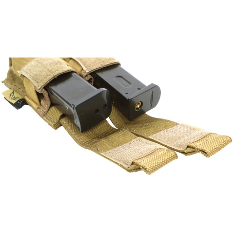 Flyye Industries MOLLE Double 9mm Pistol Mag Pouch - COYOTE BROWN